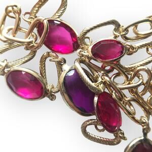 NWT Kim Rogers 36" gold tone pink purple strand necklace